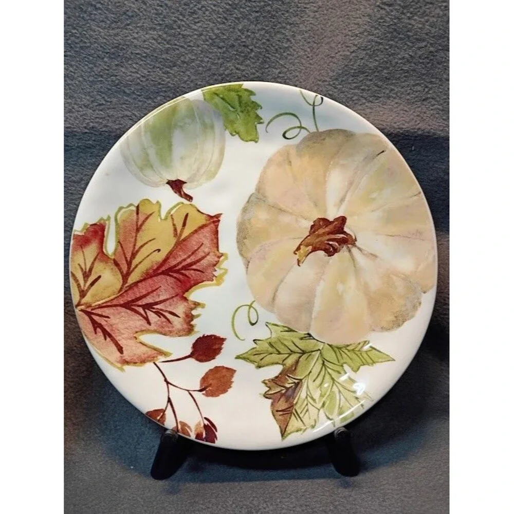 Set/2 Robert Stanley Harvest Pumpkin Salad Dessert Plates Fall Thanksgiving 2B